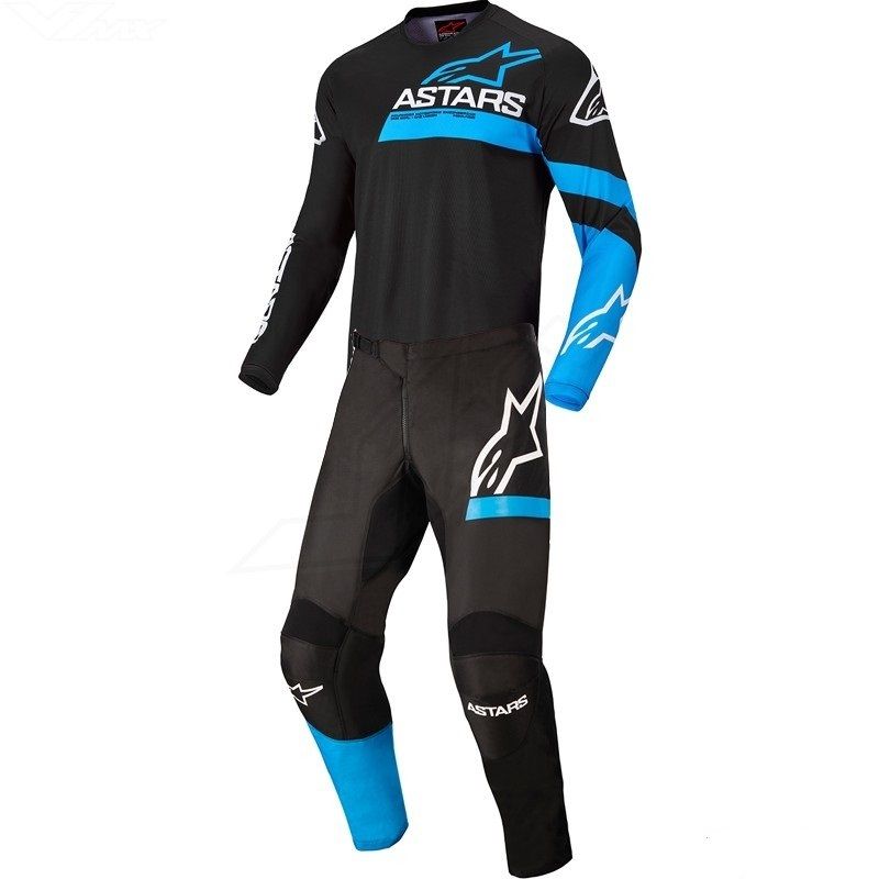 Alpinestars Fluid Chaser Jersey Pant Set Black Blue Neon